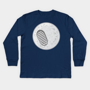 First Footprint on The Moon Kids Long Sleeve T-Shirt